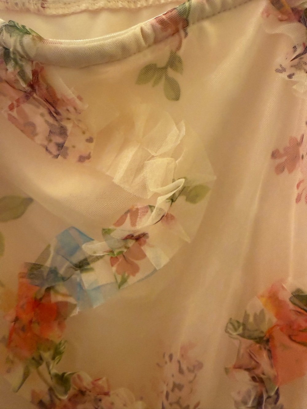 SHEIN Apricot Midi Dress with Pink & Blue Floral Print - Picture 4 of 8
